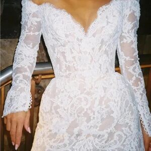Elegant White Lace Off-Shoulder Dress